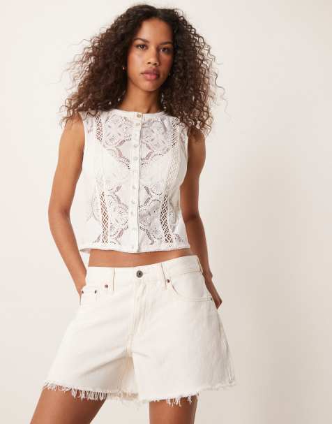 Abercrombie & Fitch - Short baggy - Crème - view 1