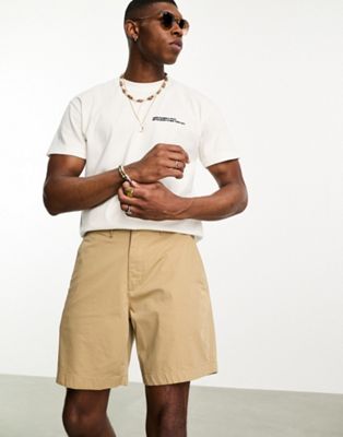 Abercrombie & Fitch 7inch stretch waist chino short in tan - ASOS Price Checker