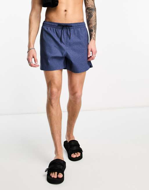 Abercrombie Fitch Short de bain 5 pouces Bleu fonc ASOS