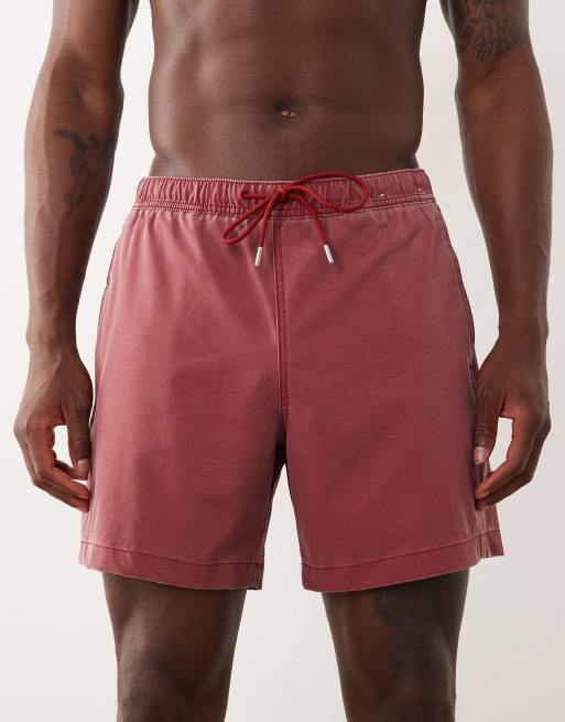 Abercrombie & Fitch - Short de bain 6 pouces - Rouge délavé, 4 de 5
