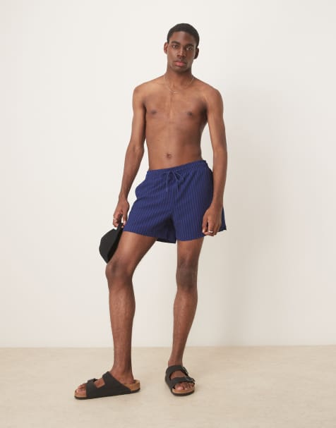Abercrombie & Fitch - Short de bain en crépon 5 pouces - Bleu marine - view 1