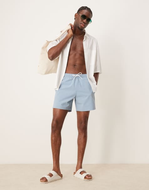 Abercrombie & Fitch - Short de bain stretch à rayures - Turquoise - view 1