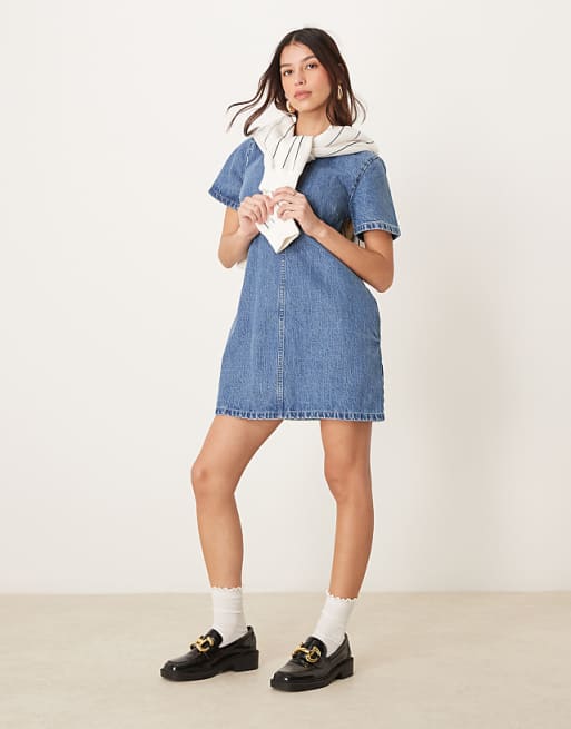 denim dress with sneakers Sassy Suit that adjusts at the waist Denim Dress Color Block