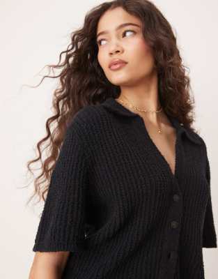 Abercrombie & Fitch Short Sleeve Crochet Cardigan