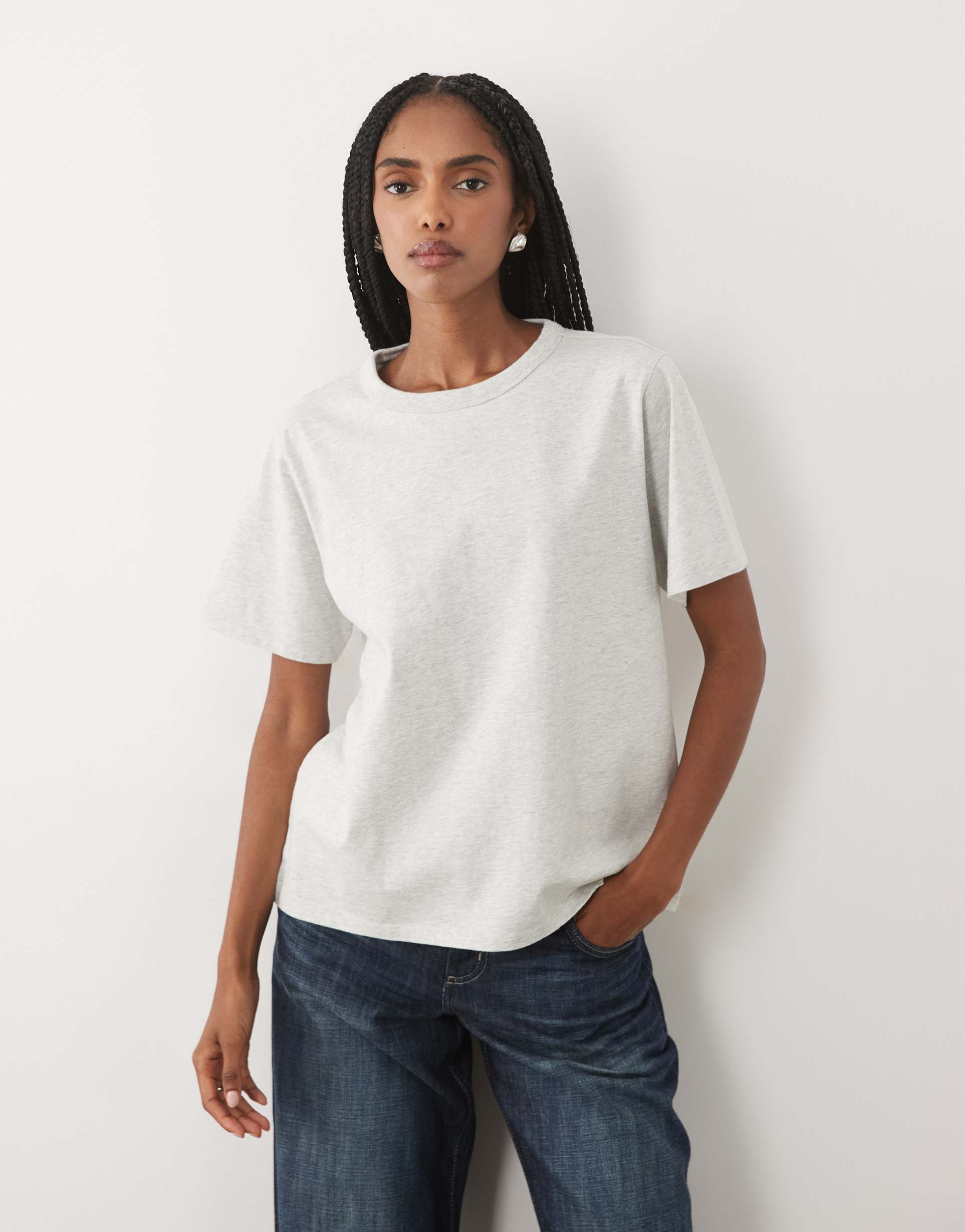 abercrombie & fitch short sleeve everyday t-shirt in light gray
