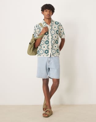 ABERCROMBIE & FITCH SHORT SLEEVE KNIT CITRUS PRINT POLO 