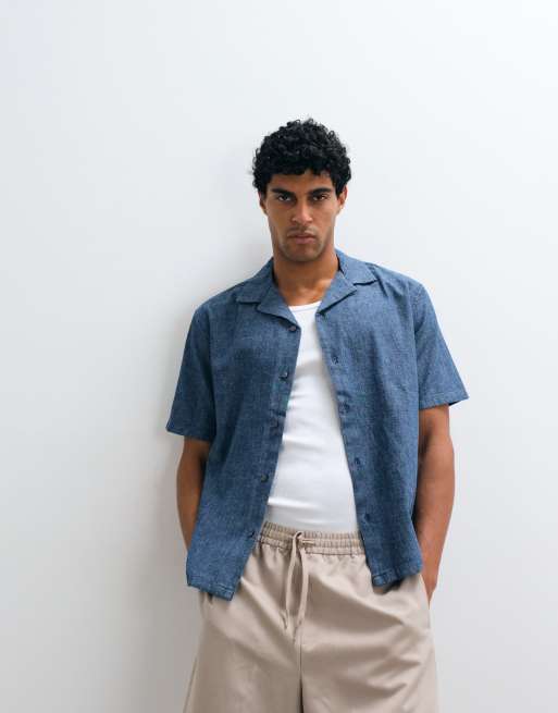 Abercrombie & Fitch short sleeve shirt in blue, 3 of 5