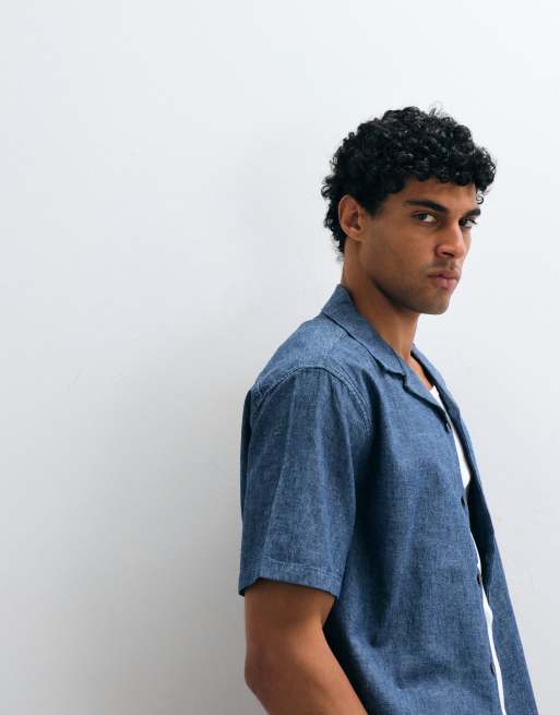 Abercrombie & Fitch short sleeve shirt in blue, 4 of 5