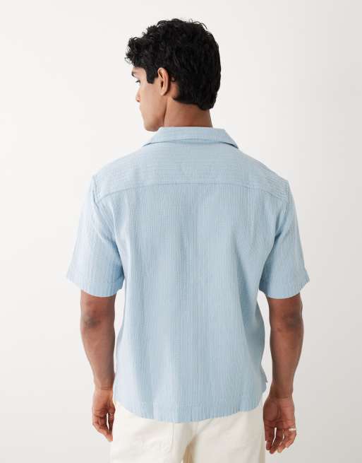 Abercrombie & Fitch short sleeve shirt in light blue, 5 of 5