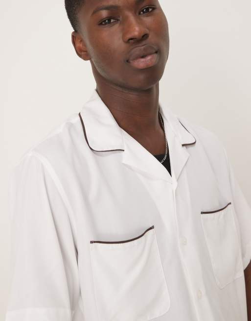 Abercrombie & Fitch short sleeve shirt in white, 3 of 4