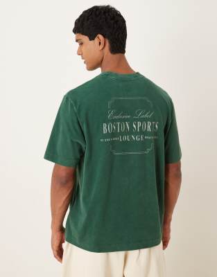 Abercrombie & Fitch Short Sleeve Vintage Back Graphic T-shirt In Green