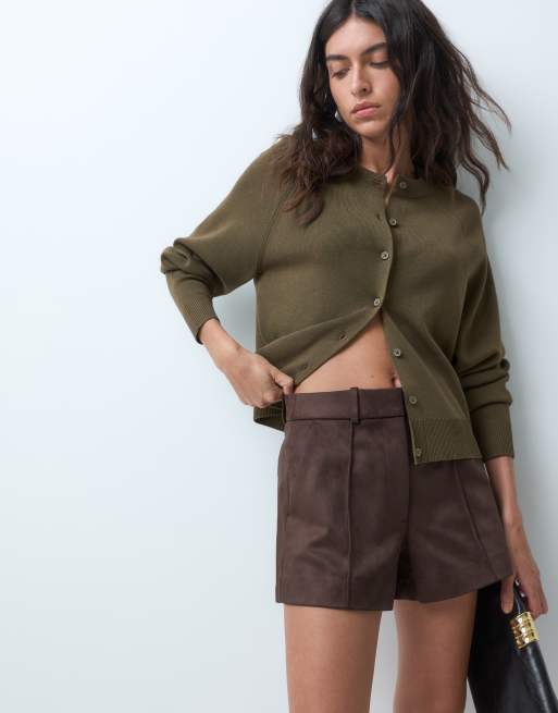 Abercrombie & Fitch short taille haute ajusté marron, 3 de 5