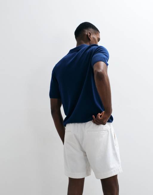 Abercrombie & Fitch - Short van 6 inch met elastische taille en textuur in wit, 4 van 5