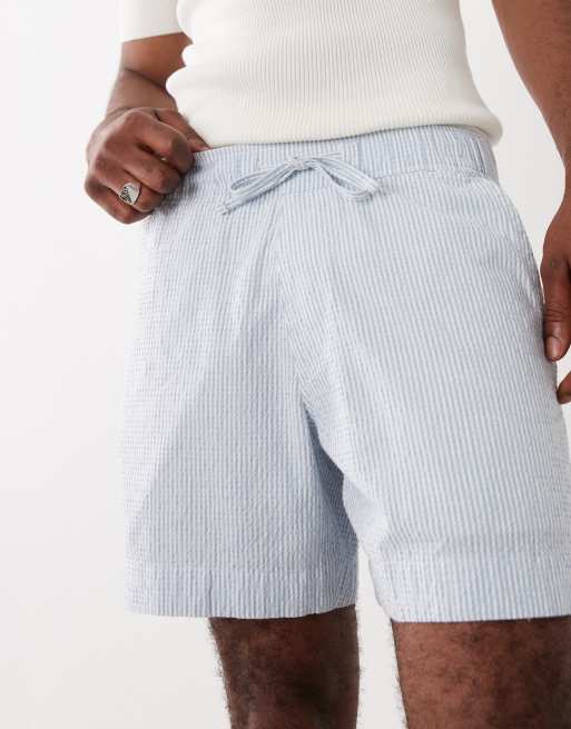 Abercrombie & Fitch - Shorts de baño de 6" a rayas blancas, 4 de 5