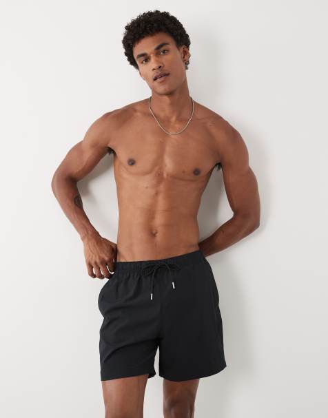 Abercrombie & Fitch - Shorts de baño de 6" negros sin cierres - view 1