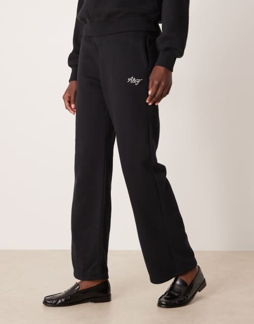 Abercrombie & Fitch side logo high rise relaxed joggers co-ord in black, 2 of 5