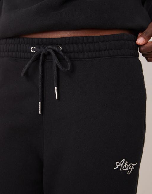Abercrombie & Fitch side logo high rise relaxed joggers co-ord in black, 5 of 5
