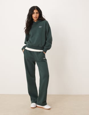 Abercrombie & Fitch Side Logo High Rise Relaxed Joggers Co-ord In Green