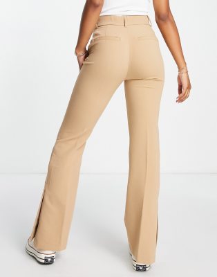 Abercrombie & Fitch side slit pants in brown | ASOS