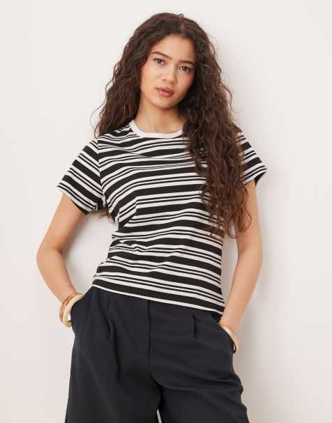 Abercrombie & Fitch - Skimming - T-shirt à manches courtes - Noir rayé - view 1