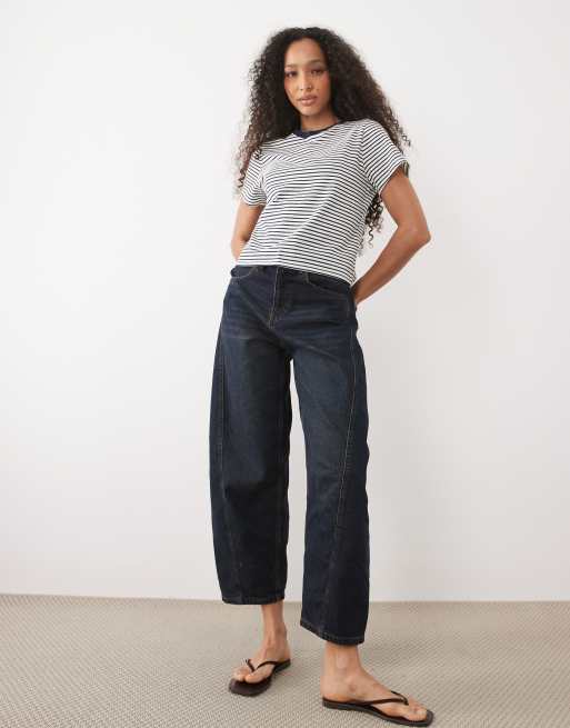 Abercrombie & Fitch skimming tee in blue stripes, 2 of 4