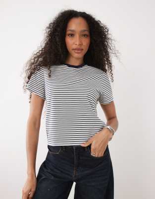 Abercrombie & Fitch Essential Polished Body-skimming Tee In Blue