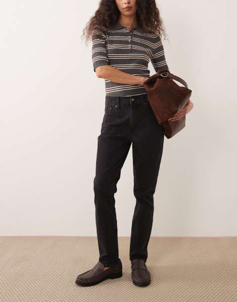 Abercrombie & Fitch – Skinny-Fit-Jeans in Schwarz mit hohem Bund - view 1