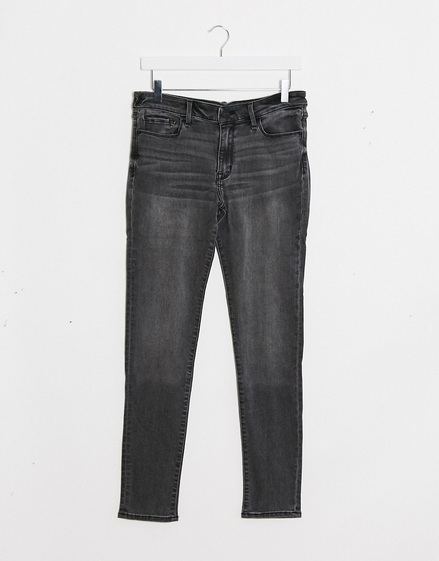 Abercrombie & Fitch - Skinny jeans in middengrijs-Zwart