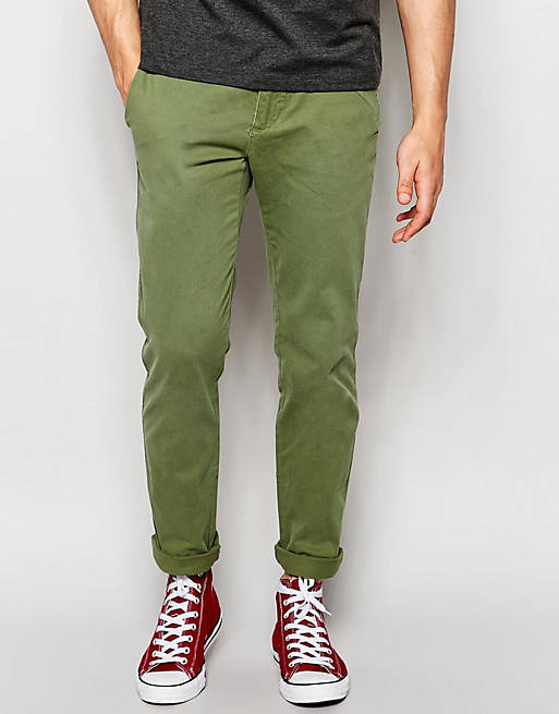 Abercrombie & Fitch Skinny Stretch Chino in Olive Green | ASOS