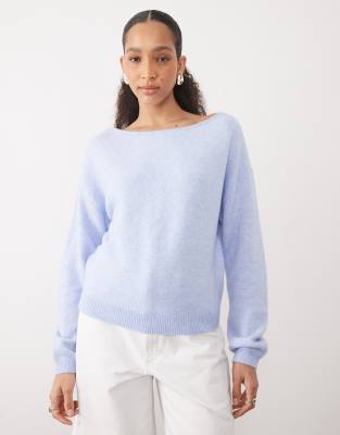 Abercrombie & Fitch Slack Neck Sweater In Blue