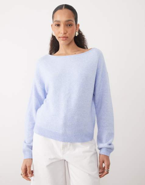 Abercrombie & Fitch slack neck sweater in blue - view 1