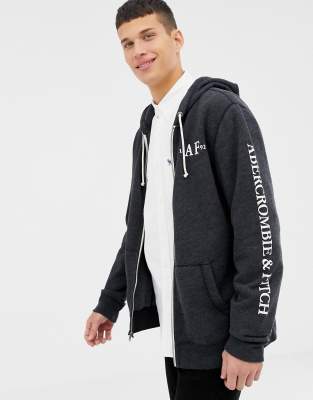 logo full zip hoodie abercrombie