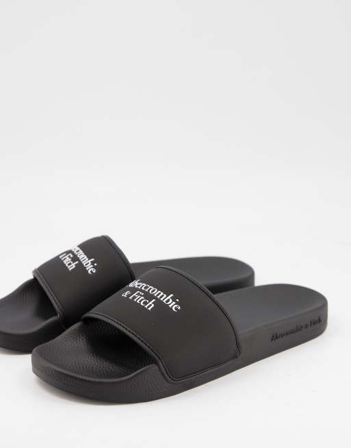 Abercrombie Fitch Sliders nere con logo ASOS