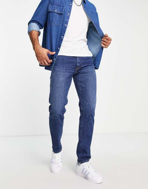 Abercrombie & Fitch - Slim fit jeans in jaren 90-stijl in dark wash