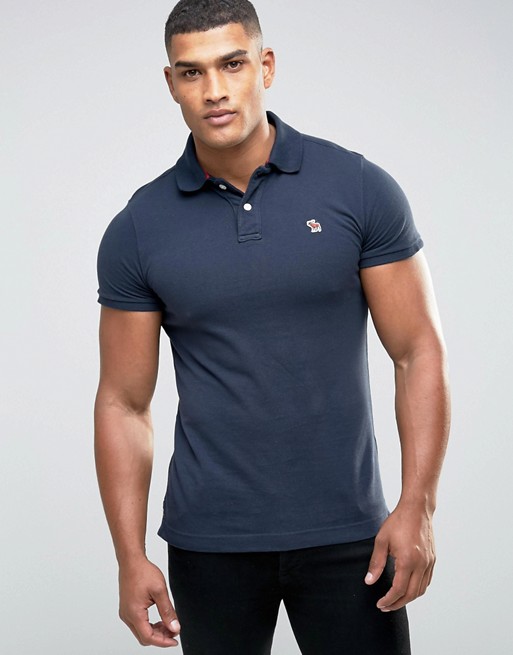 Abercrombie & Fitch Slim Fit Polo In Navy | ASOS