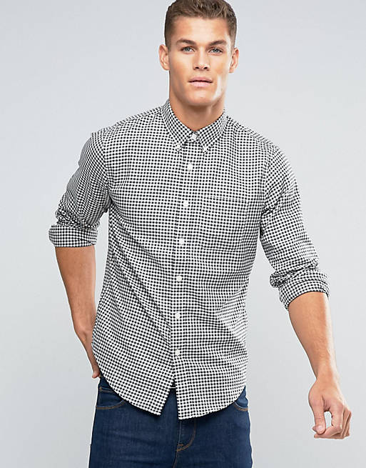 Abercrombie & Fitch Slim Shirt Gingham In Black | ASOS