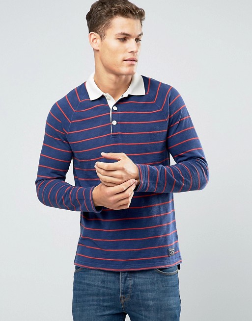 Abercrombie & Fitch Slim Stripe Polo Long Sleeve Contrast Collar in ...
