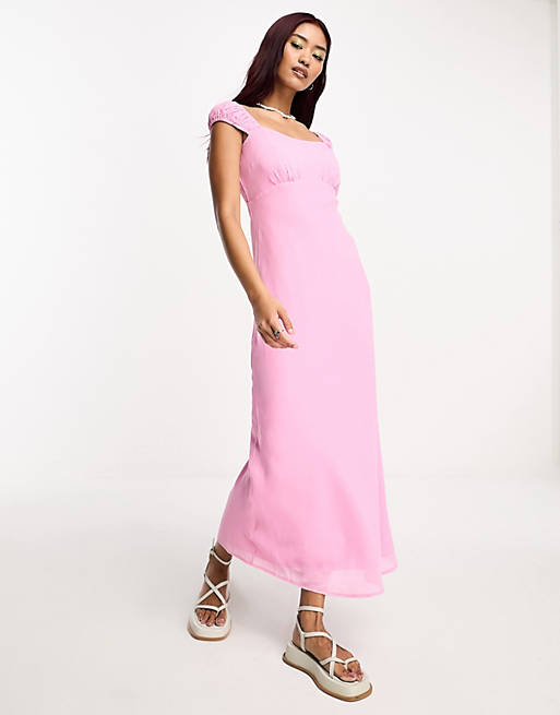 Abercrombie & Fitch slip dress in pink | ASOS
