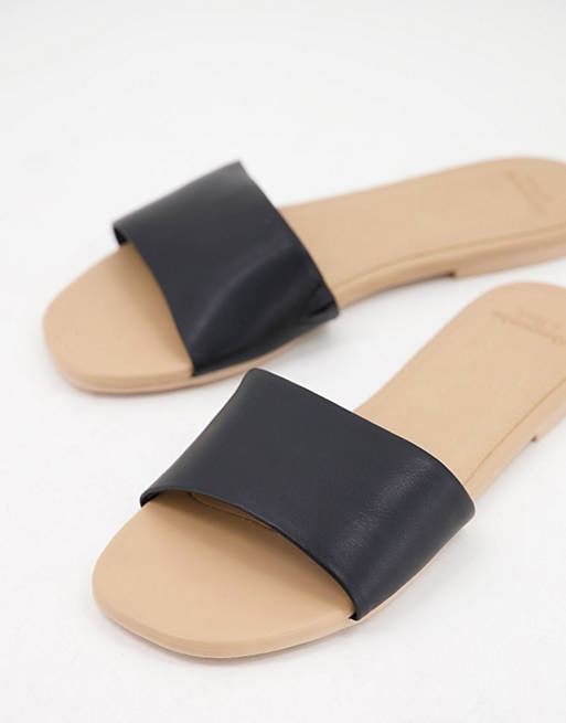 Abercrombie & Fitch slip on sandal in black