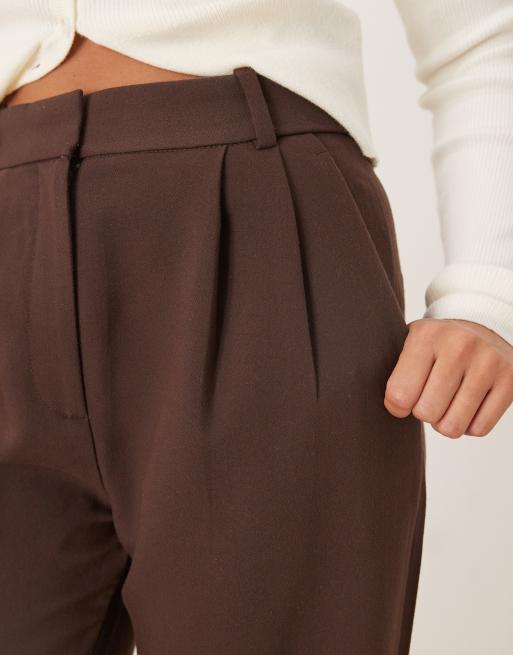 Abercrombie & Fitch – Sloane – Bruna, figursydda byxor med superhög midja, 2 av 5