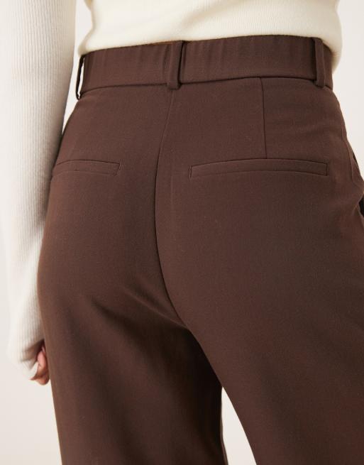 Abercrombie & Fitch – Sloane – Bruna, figursydda byxor med superhög midja, 4 av 5