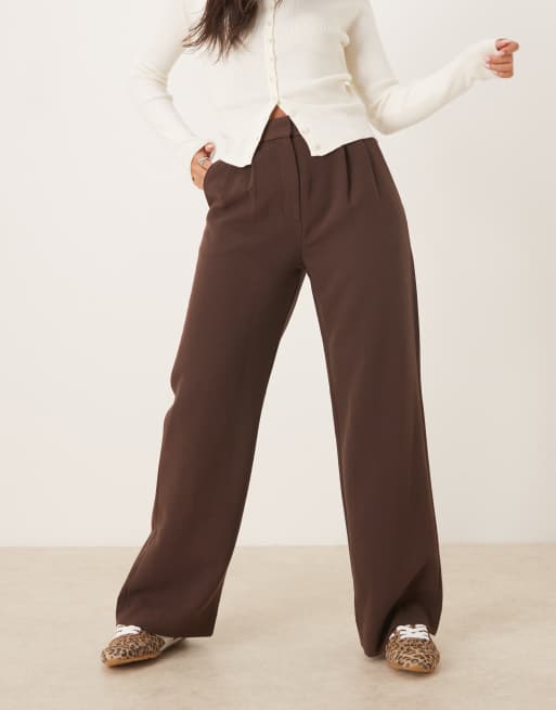 Abercrombie & Fitch – Sloane – Bruna, figursydda byxor med superhög midja, 5 av 5