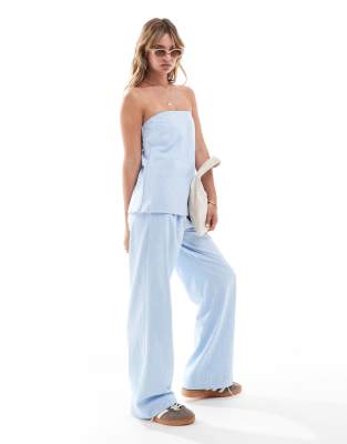 Abercrombie & Fitch Abercrombie & Fitch Sloane co-ord tailored trouser in light blue