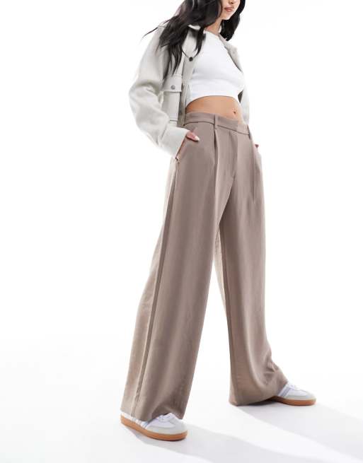 Abercrombie & Fitch Sloane high waisted tailored pants in taupe