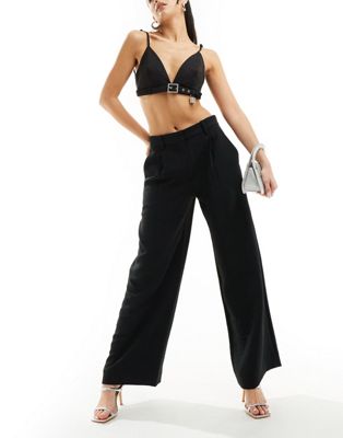Abercrombie & Fitch Sloane high waisted tailored trouser in black
