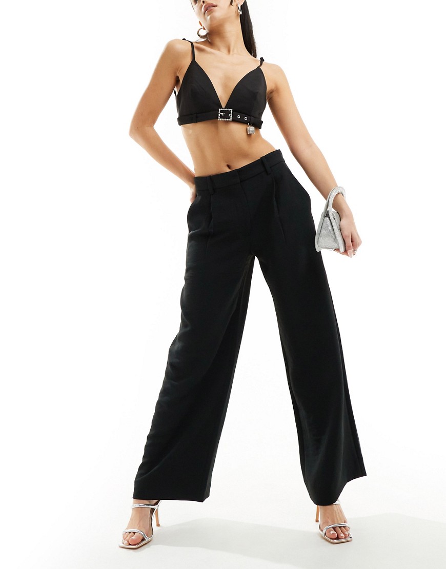 Abercrombie & Fitch Sloane high waisted tailored trouser in black