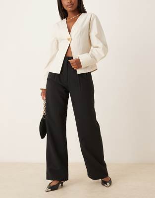 Abercrombie & Fitch - Sloane - Hose in Schwarz mit extrem hohem Bund