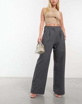 Abercrombie & Fitch Sloane tailored trousers in dark grey - ASOS Price Checker
