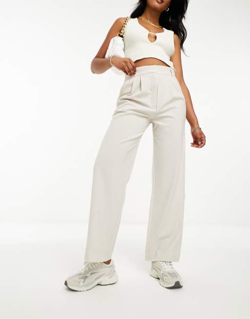 Abercrombie & Fitch - Sloane - Pantaloni color crema a fondo ampio