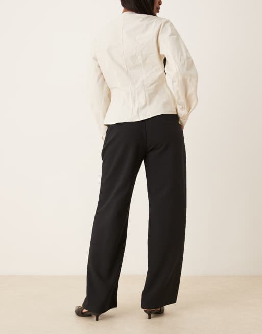 Abercrombie & Fitch – Sloane – Svarta byxor med extra hög midja, 3 av 5